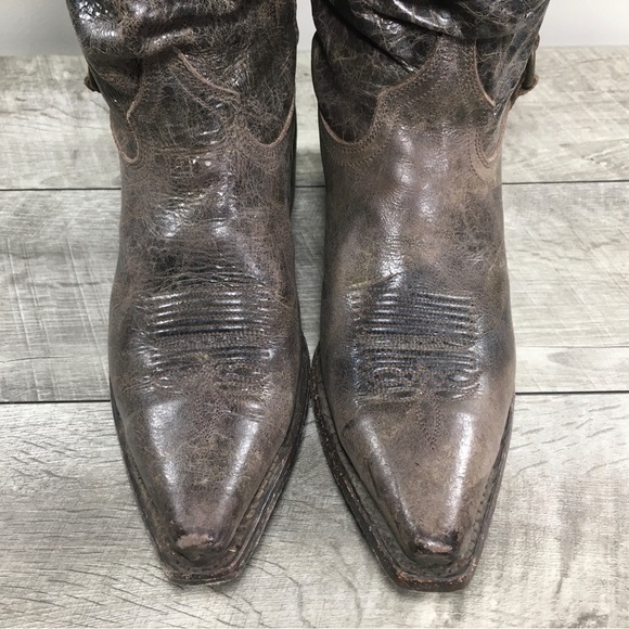 Double H HH Sonora DH5224 Distressed Leather Cowboy Western Slouch Women Boots 8 - Picture 5 of 11